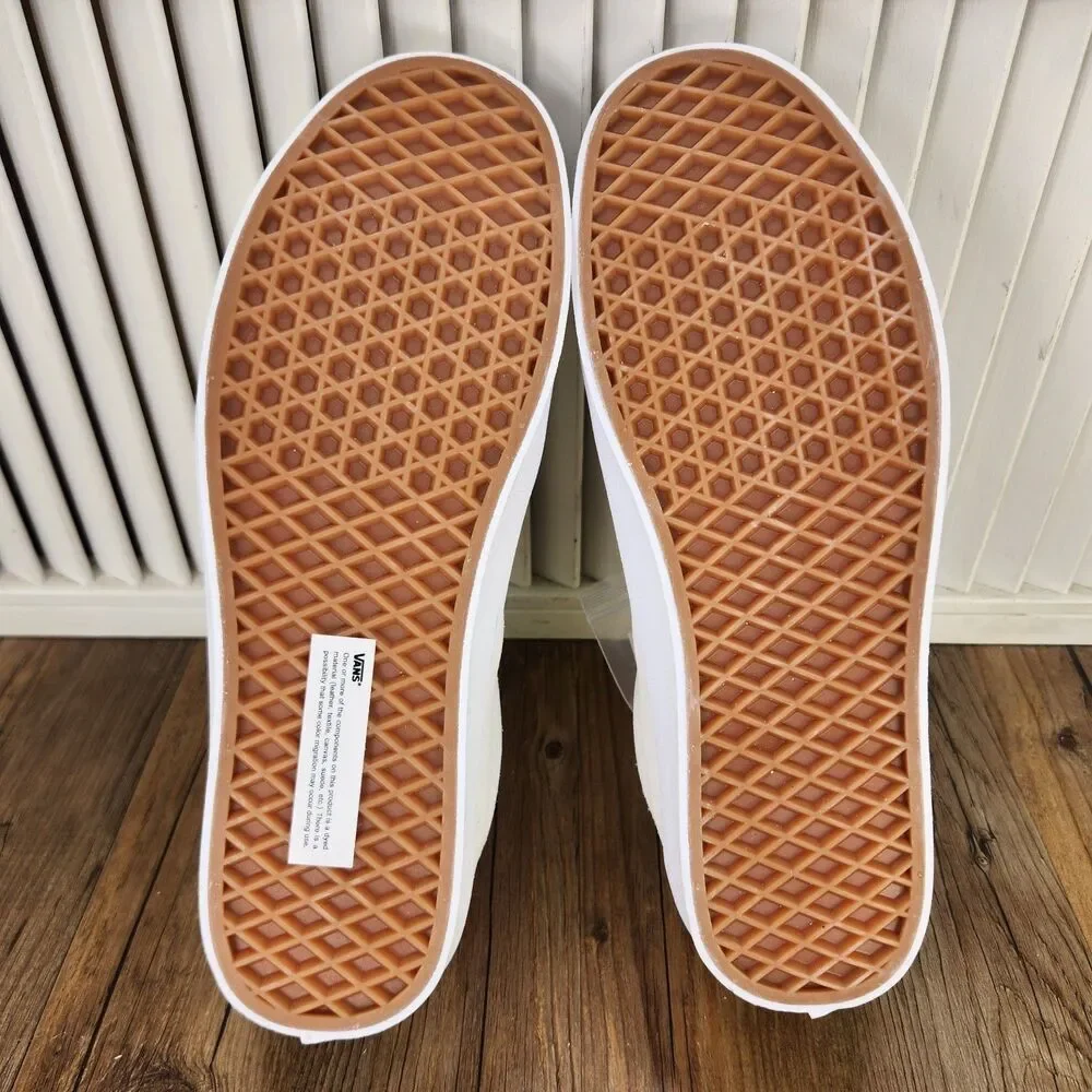 Vans Sport Low Mens Sz 10 High Shine Blanc De Blanc Suede Skater Sneakers Shoes